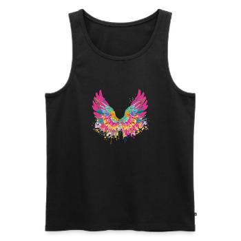 engelsflügel,angelwings,flügel.bunt,graffiti - Männer Premium Bio Tank Top - Schwarz - Vorne - AI Model Male 178 light (178cm)