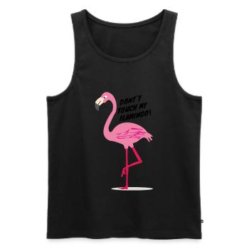 Ne touche pas mon flamant - Débardeur bio Premium Homme - noir - Devant - AI Model Male 178 light (178cm)