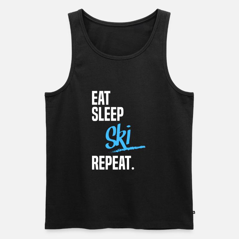 EAT SLEEP ski - Männer Premium Bio Tank Top - Schwarz