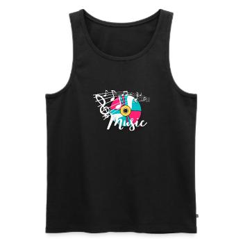 Music Love Music - Men's Premium Organic Tank Top - black - Front - Michal (187cm)