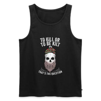 Schottischer Kilt Tracht - Schottenrock Schottland - Männer Premium Bio Tank Top - Schwarz - Vorne - Michal (187cm)
