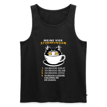 Lustige Katze Stimmung Kaffee Büro Geschenk Fun - Männer Premium Bio Tank Top - Schwarz - Vorne - Michal (187cm)