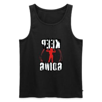 Keep going (weiblich) - Männer Premium Bio Tank Top - Schwarz - Vorne - AI Model Male 178 light (178cm)