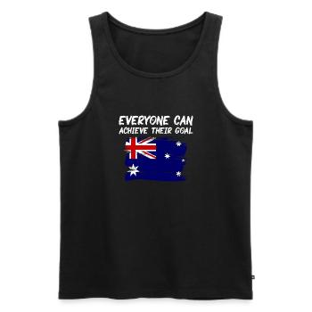 Drapeau de l’Australie sous le drapeau australien - Débardeur bio Premium Homme - noir - Devant - Michal (187cm)