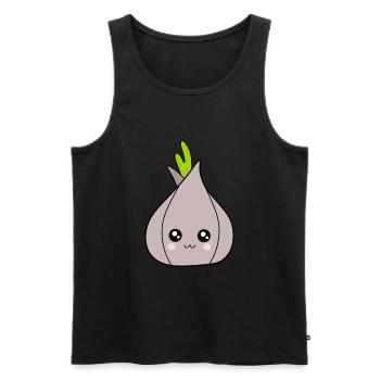 Kawaii Onion Garlic Kawaii Vegetables Kawaii Fruit - Men's Premium Organic Tank Top - black - Front - Michal (187cm)