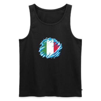 Italy Flag Vintage Italian Flag Used Look - Men's Premium Organic Tank Top - black - Front - Michal (187cm)