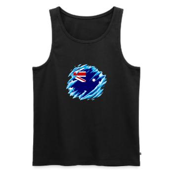 Australien Flagge Down Under Australische Fahne - Männer Premium Bio Tank Top - Schwarz - Vorne - Michal (187cm)