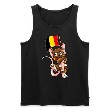 Belgien Fan Maus - Männer Premium Bio Tank Top - Schwarz - Vorne - Michal (187cm)