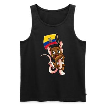 Ecuador Fan Maus - Männer Premium Bio Tank Top - Schwarz - Vorne - Michal (187cm)