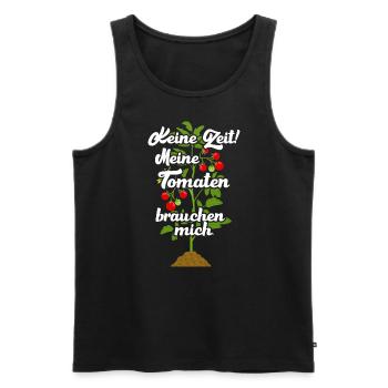 Keine Zeit Meine Tomaten Brauchen Mich - Männer Premium Bio Tank Top - Schwarz - Vorne - AI Model Male 178 light (178cm)