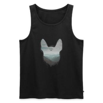 Bully Hills - Französische Bulldogge Silhouette - Männer Premium Bio Tank Top - Schwarz - Vorne - AI Model Male 178 light (178cm)