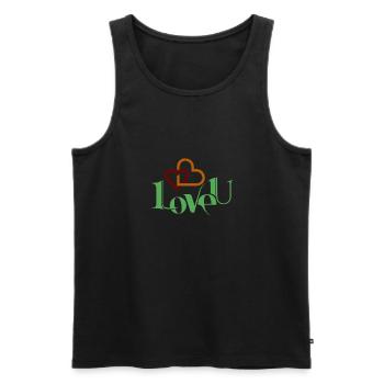 I love you schönes Shirt als Liebes-Geschenk - Männer Premium Bio Tank Top - Schwarz - Vorne - AI Model Male 178 light (178cm)
