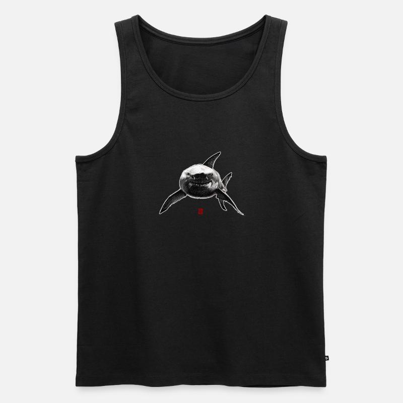 Flüchtiger Haifisch - Männer Premium Bio Tank Top - Schwarz