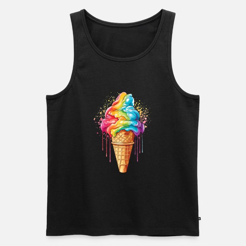 lbgtq Eis Regenbogenfarben - Männer Premium Bio Tank Top - Schwarz