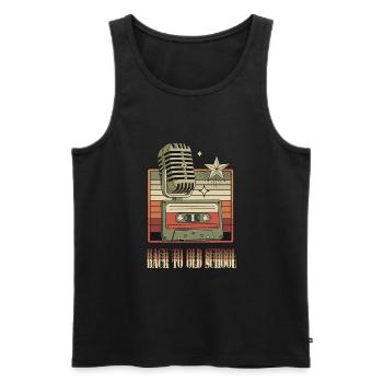 Back to Old School - Men's Premium Organic Tank Top - black - Front - AI Model Male 178 light (178cm)