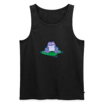 Grenouille douce mignonne détendue drôle cadeau - Débardeur bio Premium Homme - noir - Devant - Michal (187cm)