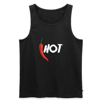 Piment chaud - Débardeur bio Premium Homme - noir - Devant - Michal (187cm)