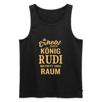 Name Rudi König Geschenkidee Geburtstag lustig - Männer Premium Bio Tank Top - Schwarz - Vorne - Michal (187cm)