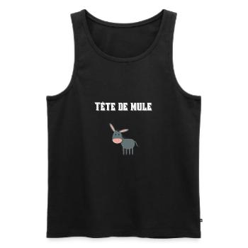 Tête de mule ! 🐴🐎 - Débardeur bio Premium Homme - noir - Devant - AI Model Male 178 light (178cm)