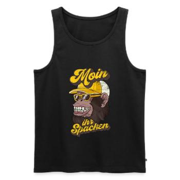 COLLER OGORILLA AFFE NORDDEUTSCHE SPRÜCHE - Männer Premium Bio Tank Top - Schwarz - Vorne - AI Model Male 178 light (178cm)