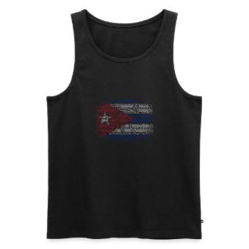 Cuba Drapeau Caraïbes Vacances Cuba Voyage La Havane - Débardeur bio Premium Homme - noir - Devant - AI Model Male 178 light (178cm)