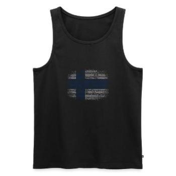Finland Flag Suomi Finnish Flag Used Look - Men's Premium Organic Tank Top - black - Front - Michal (187cm)