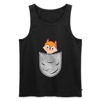 Pocket Fox Animal In Your Pocket Fox - Männer Premium Bio Tank Top - Schwarz - Vorne - Michal (187cm)