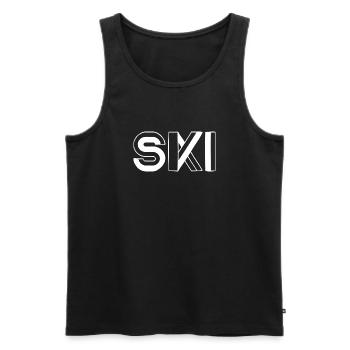 Ski-T-Shirt - Männer Premium Bio Tank Top - Schwarz - Vorne - Michal (187cm)