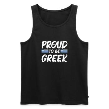 Griechenland Flagge Hellas Athen Griechische Fahne - Männer Premium Bio Tank Top - Schwarz - Vorne - Michal (187cm)