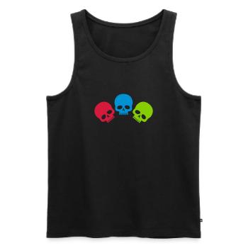 Drei Totenköpfe - Männer Premium Bio Tank Top - Schwarz - Vorne - Michal (187cm)