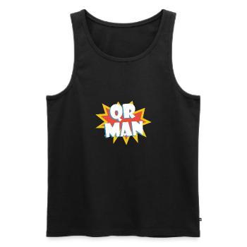 QR MAN Pass sanitäre Humor Geschenk - Männer Premium Bio Tank Top - Schwarz - Vorne - AI Model Male 178 light (178cm)