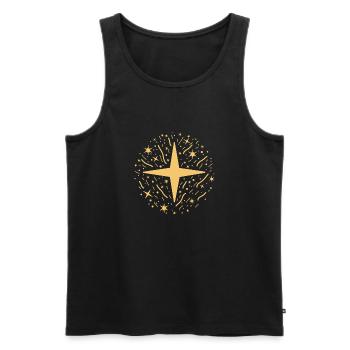 Stars and confetti for New Year's Eve - Men's Premium Organic Tank Top - black - Front - Michal (187cm)