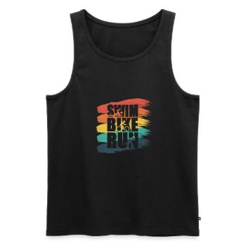 Triathlon Triatlon Triathlon - Männer Premium Bio Tank Top - Schwarz - Vorne - AI Model Male 178 light (178cm)