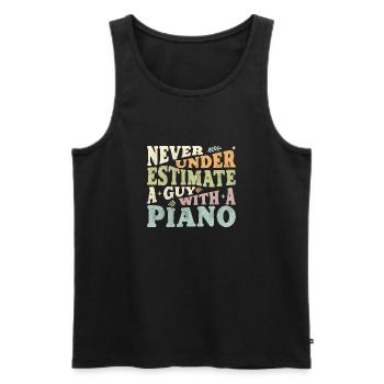 Never underestimate a Guy with a Piano - Men's Premium Organic Tank Top - black - Front - AI Model Male 178 light (178cm)