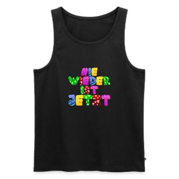 AfD stoppen gegen rechts Demokratie Vielfalt links - Männer Premium Bio Tank Top - Schwarz - Vorne - Michal (187cm)