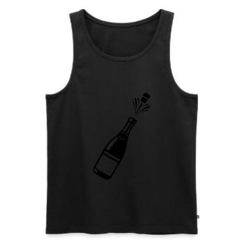 bottle - Men's Premium Organic Tank Top - black - Front - AI Model Male 178 light (178cm)