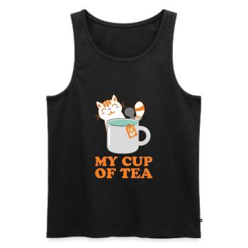 My cup of tea | Cute Cats - Men's Premium Organic Tank Top - black - Front - Michal (187cm)