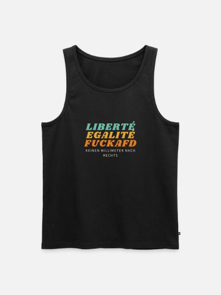 Liberté Egalité FuckAfD - Männer Premium Bio Tank Top - Schwarz