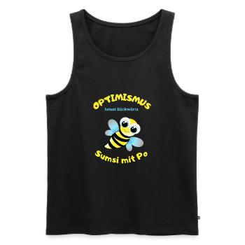 Optimismus heisst rückwärts "Sumsi mit Po" - 3 - Männer Premium Bio Tank Top - Schwarz - Vorne - AI Model Male 178 light (178cm)
