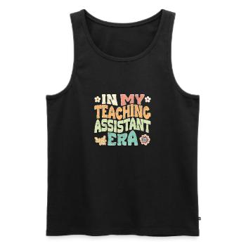 In my Teaching Assistant era - Men's Premium Organic Tank Top - black - Front - Michal (187cm)