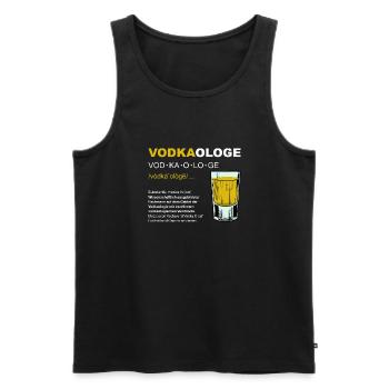 Vodkaologe Saufen JGA Männertag Party Vodka O - Männer Premium Bio Tank Top - Schwarz - Vorne - Michal (187cm)