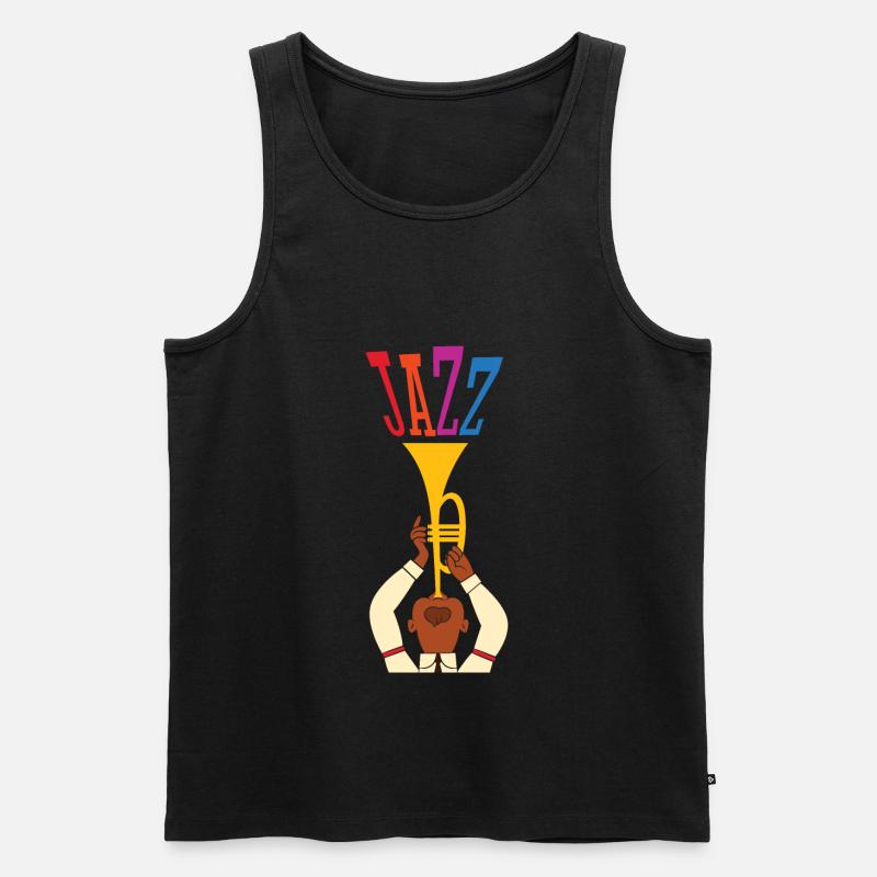 Jazz - Männer Premium Bio Tank Top - Schwarz
