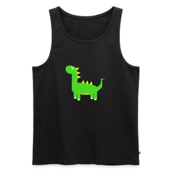 süßer Dino - Männer Premium Bio Tank Top - Schwarz - Vorne - Michal (187cm)