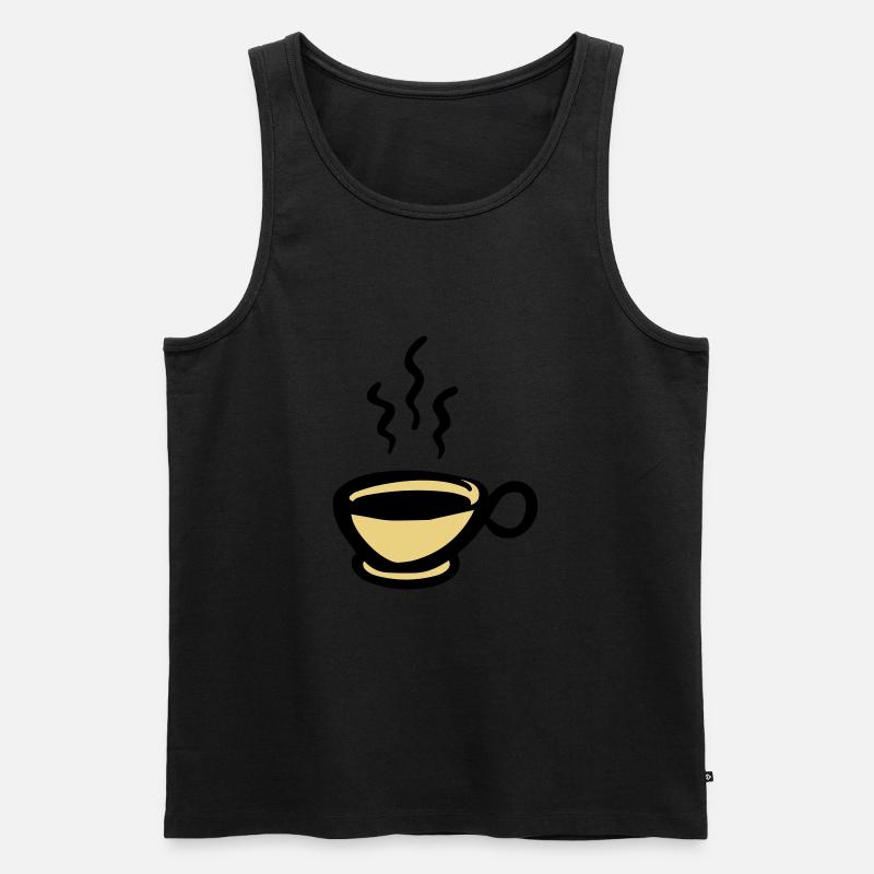Kaffee Kaffeetasse cup of coffee - Männer Premium Bio Tank Top - Schwarz