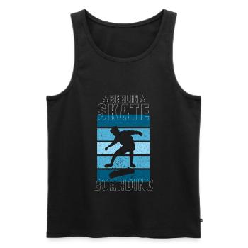 Skateboard Skateboardfahrer Berlin Skaten - Männer Premium Bio Tank Top - Schwarz - Vorne - Michal (187cm)