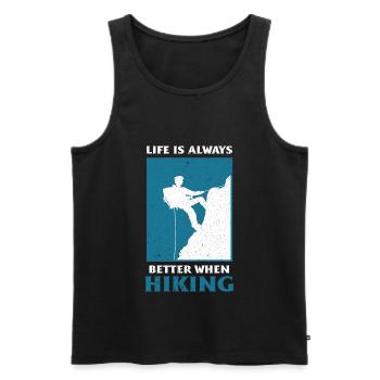 Climbing Climbers Mountains Climbing Wall Kletterdad - Men's Premium Organic Tank Top - black - Front - AI Model Male 178 light (178cm)