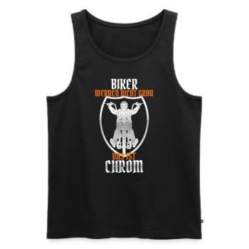 Biker Werden Nicht Grau Das Ist Chrom Motorrad - Männer Premium Bio Tank Top - Schwarz - Vorne - Michal (187cm)