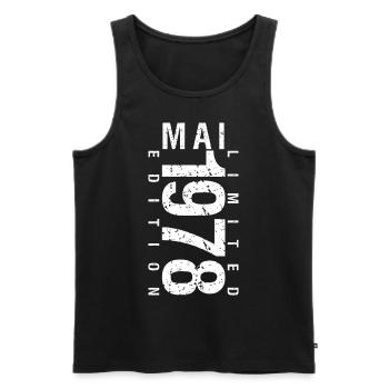Mai 1978 Mai cadeau anniversaire May 1978 - Débardeur bio Premium Homme - noir - Devant - Michal (187cm)