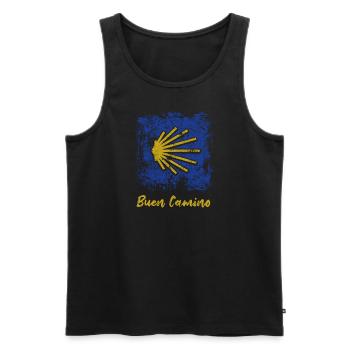 Buen Camino Camino de Santiago - Pèlerinage - Santiago - Débardeur bio Premium Homme - noir - Devant - Michal (187cm)