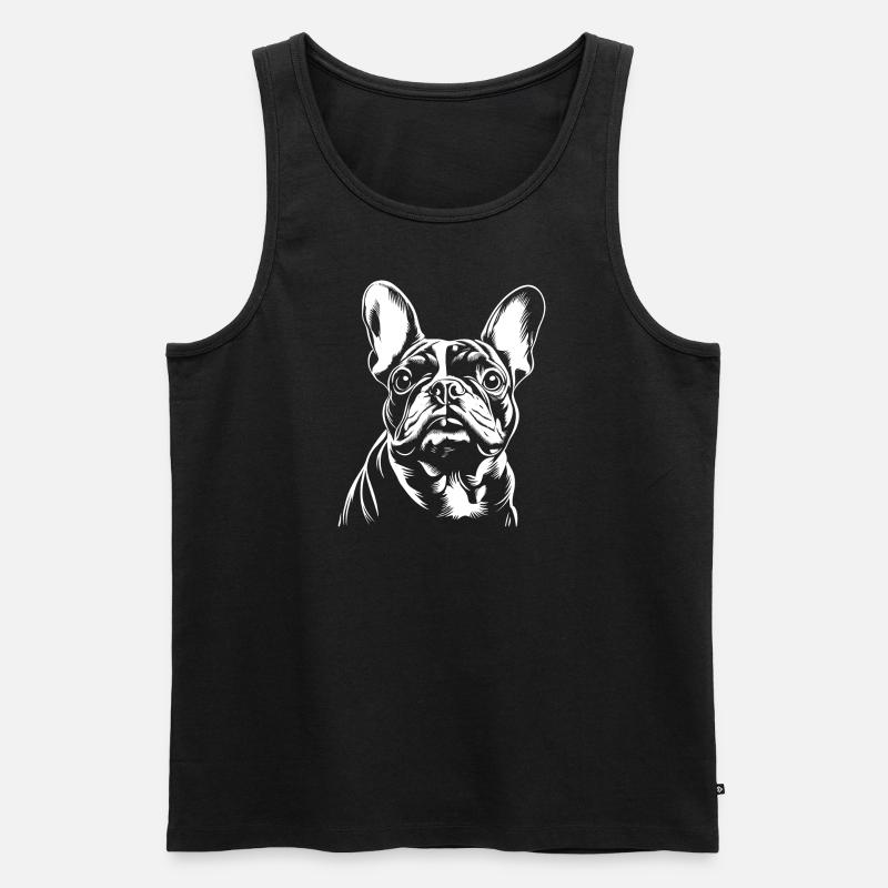 Frenchie - Hunde Fan - Männer Premium Bio Tank Top - Schwarz
